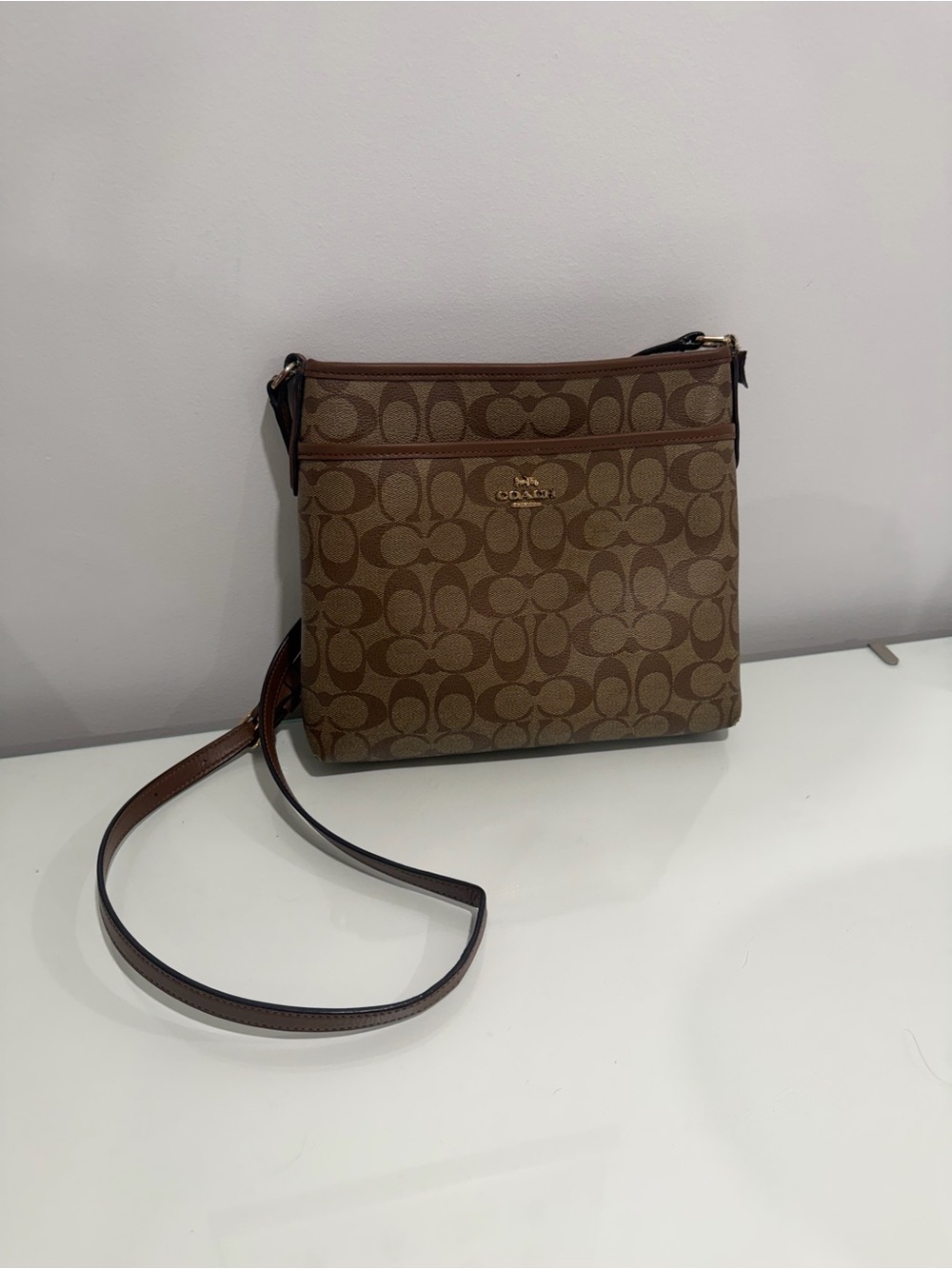 COACH Brown Signature Canvas Crossbody - Picture 2 of 4